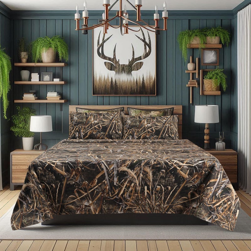 VISI-ONE Realtree Max-5 Full Camo 4 Piece Sheet Set â€“ Lightweight, Cooling, Wrinkle-Free Microfiber 15" Deep Pockets Sheets, Unisex Rustic Western Farmhouse Style for Home, RVs, & Camping - Image 2